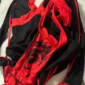 Black and Red Dragon Print Costume